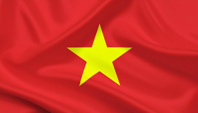 Vietnam national flag with red background and large yellow five-pointed star centered.