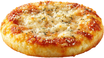 Delicious pepperoni pizza with basil leaves for restaurant menu design isolated on transparent background