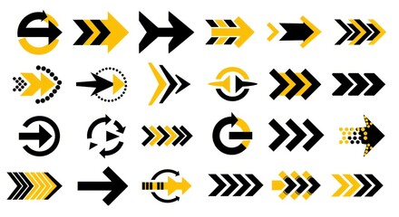 Arrow Icon Set Dynamic Vector Arrows Collection for Direction, Motion, and Navigation Design