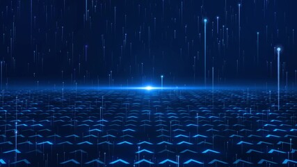 Abstract Digital Network Background Glowing Arrows  Rising Data Streams, Futuristic Technology  Big Data Concept,abstract Digital Data Flow Futuristic Blue Grid With Glowing Lines And Arrows Represent - Powered by Adobe