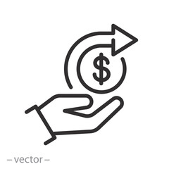 Sponsor Icon. Donation. Sponsorship. Editable Stroke Vector Illustration.