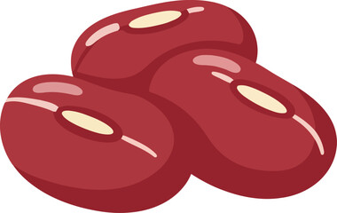 Vibrant red kidney beans healthy food ingredient graphic vector