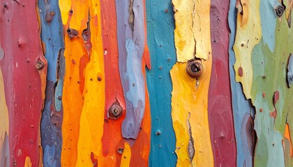 Colorful Painted Wood Texture Background.