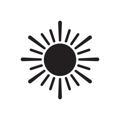 Black Sun Icon with Rays