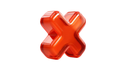 red cross button 3d icon in cartoon plastic style minimal isolated on transparent white background