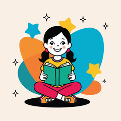 Inspiring girls walking to school, painting, coding, and standing as superheroes, surrounded by abstract shapes and stars, celebrating equality, diversity, and empowerment of girls worldwide.