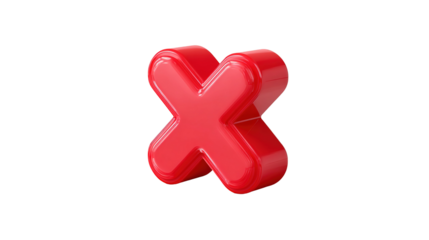 red cross button 3d icon in cartoon plastic style minimal isolated on transparent white background