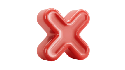red cross button 3d icon in cartoon plastic style minimal isolated on transparent white background