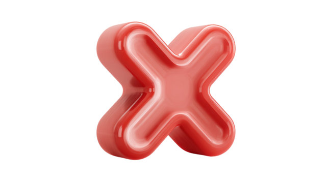 red cross button 3d icon in cartoon plastic style minimal isolated on transparent white background