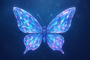 Radiant geometric butterfly illustration.