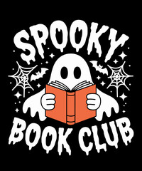 Spooky Book Club Cute Ghost Reading Book Halloween Costume Lover