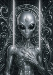Futuristic alien art design