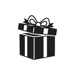 Open Gift Box with Ribbon Icon