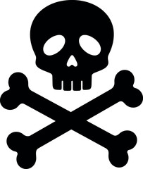 Graphic skull and crossbones icon simple vector art vector
