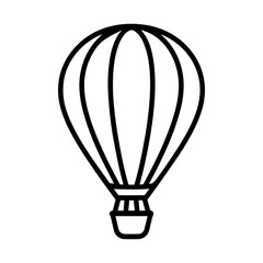 Obraz premium Simple Black and White Hot Air Balloon Icon