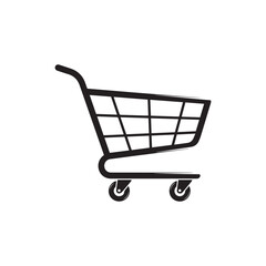 Simple Black and White Shopping Cart Icon