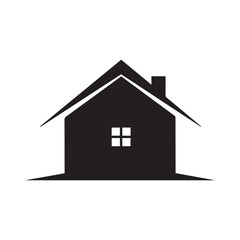Simple Black House Silhouette Icon