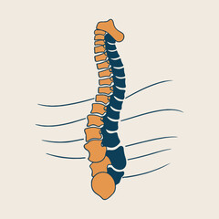 Abstract and educational World Spine Day vector featuring spine anatomy, protective shield, musical spine, nature-inspired spine, physiotherapy, movement, rehabilitation, and medical wellness icons