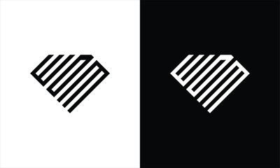Sleek geometric diamond logo design on contrasting black and white background for modern brand identity
