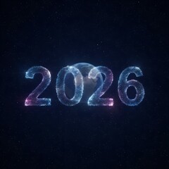 Glowing 2026 numbers with Earth in the background new year
