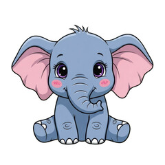 Fototapeta premium 3d adorable baby elephant cartoon character isolated on transparent background
