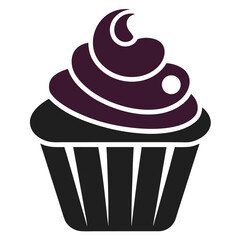 Cupcake silhouette vector icon