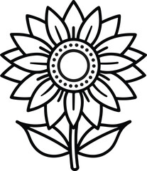 Sunflower outline vector icon