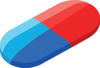 Vector art of isometric capsule pill, a medication for health and wellness