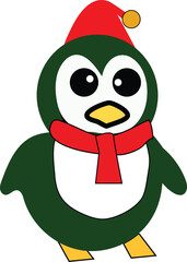 Festive Penguin with Winter Hat
