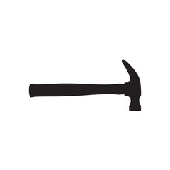 Old claw hammer silhouette vector flat illustration design