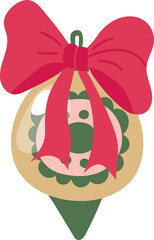 Festive Christmas Ornament with Bow