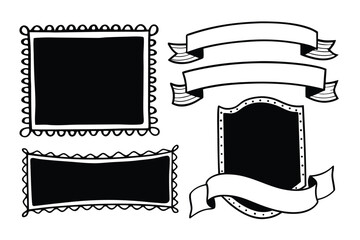 Retro pastel tone banner and frame collection for vintage advertisements