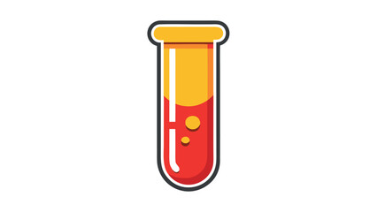 Vector art of cartoon illustration of a test tube with liquid and bubbles
