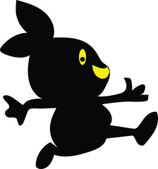 Cheerful Black Rabbit Character in Motion