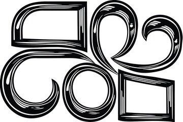 Modern abstract organic shape frame set for design projects