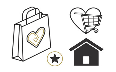 Modern food delivery service icons for mobile apps and websites