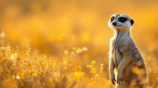 Meerkat Sentinel - A Vigilant Guardian in the Golden Savannah.
