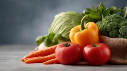 Fresh Vegetables Arrangement with Cabbage, Broccoli, and Carrots