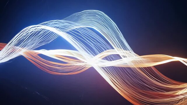Light trails behave molten ribbons fire, streaming weaving together in liquid-like fluidity. A mix organic and futuristic attractive for creative intros, luxury branding, and VJ loops