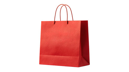Shiny red shopping bag retail isolated on white background
