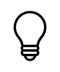Minimalistic black outline of a light bulb icon