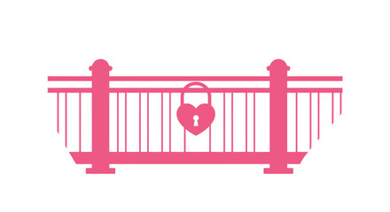 Romantic pink love lock bridge symbolizing eternal commitment and lasting affection for couples celebrating relationships and valentine's day isolated on white background