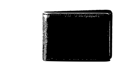 Black Leather Wallet with Textured Surface, Rectangular Shape, Closed Position.