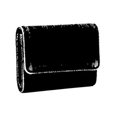 Black Leather Wallet with White Stitching and Secure Snap Closure.