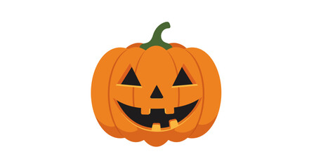 Jack o lantern halloween pumpkin with carved spooky face and stem isolated on white seamless background festive autumnal autumn celebration isolated on white background