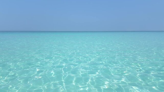 Peaceful clean turquoise sea in Abu Dhabi, UAE