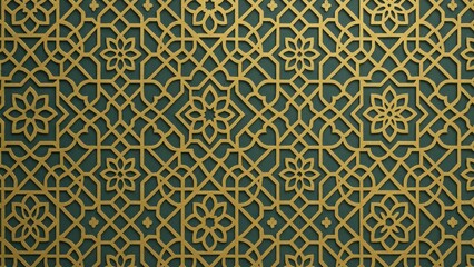 Intricate geometric pattern in gold desktop wallpaper