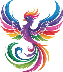 Obraz premium Majestic Colorful Phoenix Bird Illustration