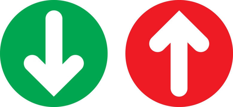 Green down arrow and red up arrow symbols