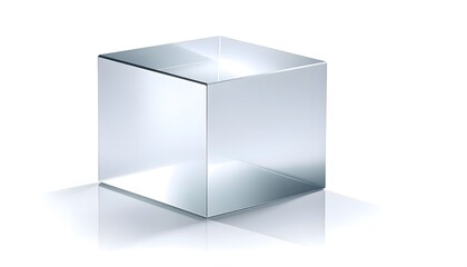 Fototapeta premium Modern crystal cube isolated clean background high resolution photo